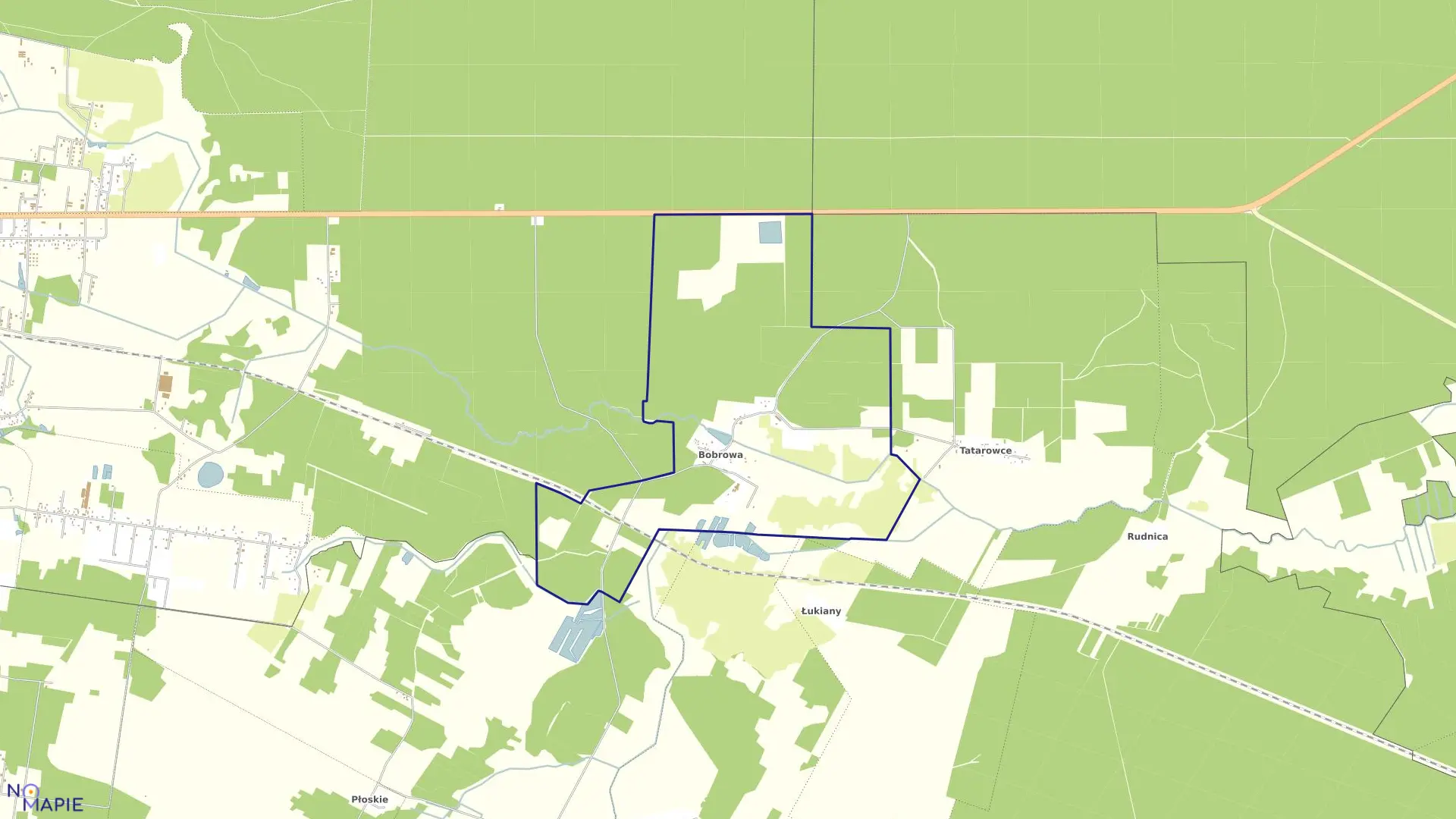 Mapa obrębu BOBROWA w gminie Zabłudów
