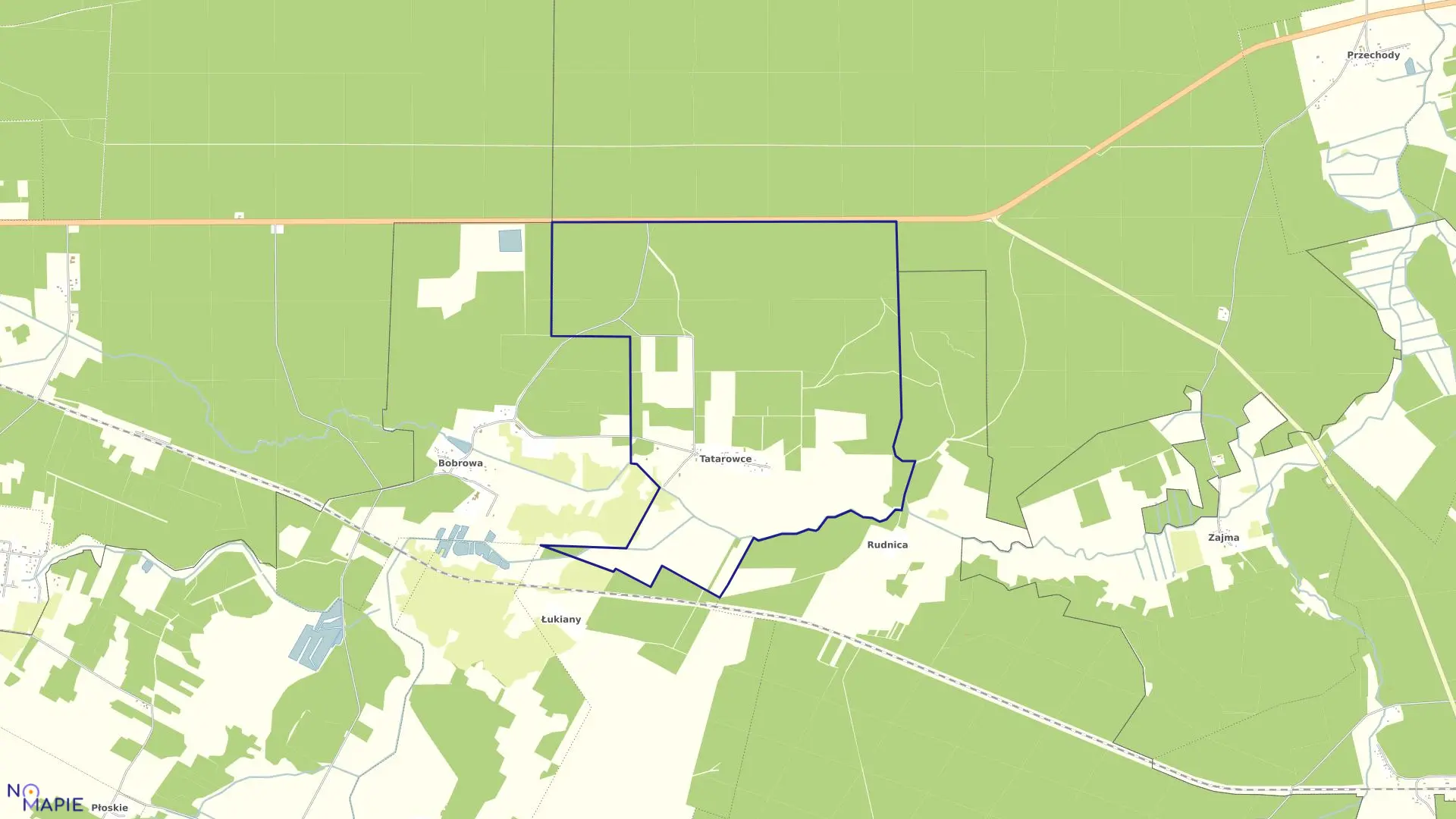 Mapa obrębu TATAROWCE w gminie Zabłudów